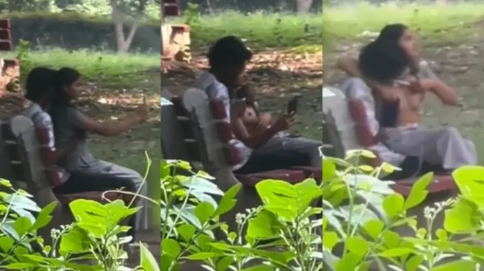 Delhi Young Couple GF Boobs In Park Outdoor Uncut Video